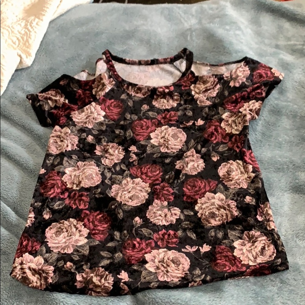 Off the shoulder velvet top